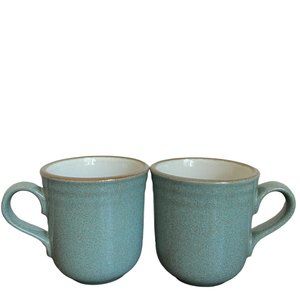 Noritake Sanibel Green Discontinued Stoneware Mugs Set Of 2